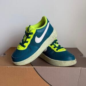 Nike Air Force 1 Green/Volt Toddler Sneakers- SZ 9 C